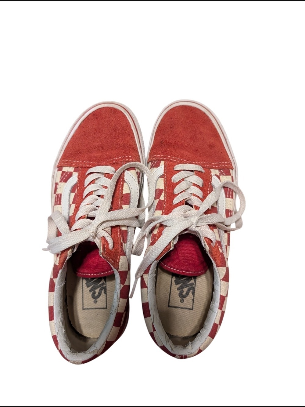 Vans Checkerboard Low-Top Sneakers - Red & Cream - Picture 5 of 11